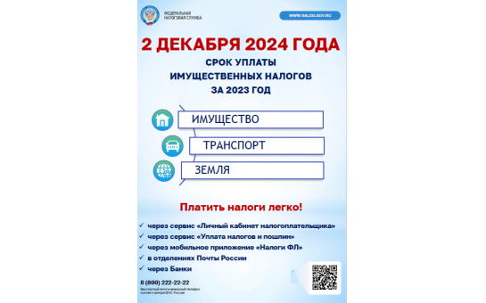 Пояснения ФНС по уплате налогов 2024